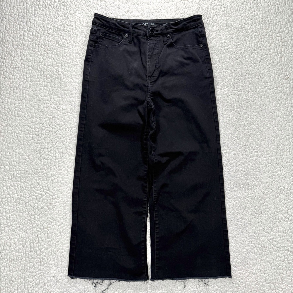 OAT New York Wide Leg Cropped Jeans Women's 8/29 (29x24) Black Streetwear Boho